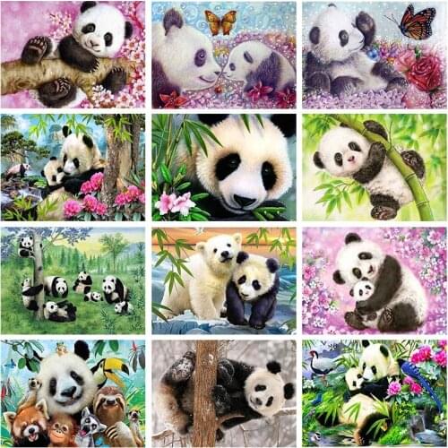 3D Diamond Painting "Animal panda" DIY Full Rhinestones Drill Cross stitch Kits Square Round Diamond Embroidery Handicraft Gift