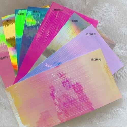 5PCS/Lot Mix Coarse Fine Line Stripe 3D Nail Art Sticker Adhesive Aurora Candy Nail Decal Wraps Nail Transfer Stickers 6*12.5CM