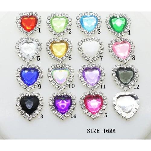 ZMASEY Acrylic Buttons 10pcs/set 16mm Heart Button Wedding Invitation Decor Beauty Avatar Shiny Wholesale Prices