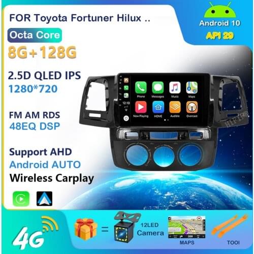 2Din Android 10 Car Radio Player For Toyota Fortuner Hilux 2007 2008 2012 2014 2015 Multimedia Video Gps Navigation NO DVD