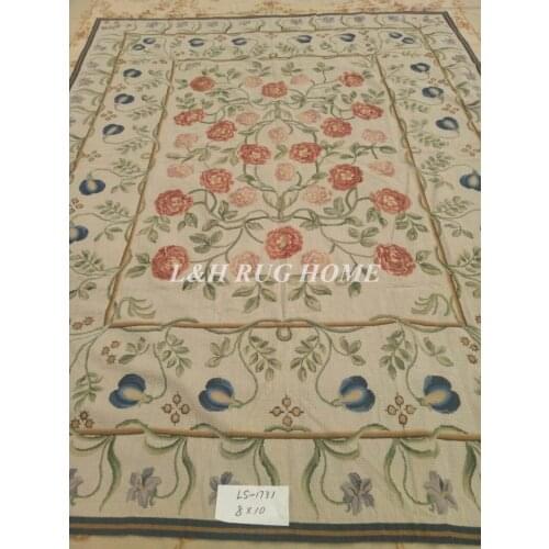 Free shipping 8'X10' antique Hand Stitched needlepoint rugs, handmade wool rugs wholesale prices NEW STORE PROMOTION