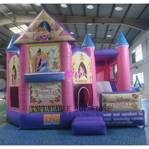 Free air ship to door, 5x4m Hot sale inflatable combo, popular pink bounce house with slide, jumping house