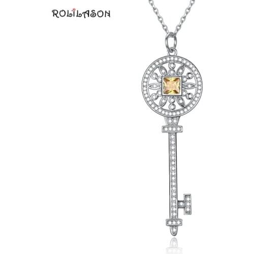 Amazing fashion real vintage 925 sterling silver key necklace pendant chain jewelry for women SP42