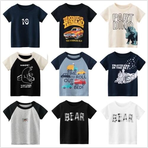 Baby Boys Girls Tees Clothes 1 2 3 4 5 6 7 8 9 Years 100% Cotton Short Sleeve Number Cartoon Kids Bottom Shirt Clothing
