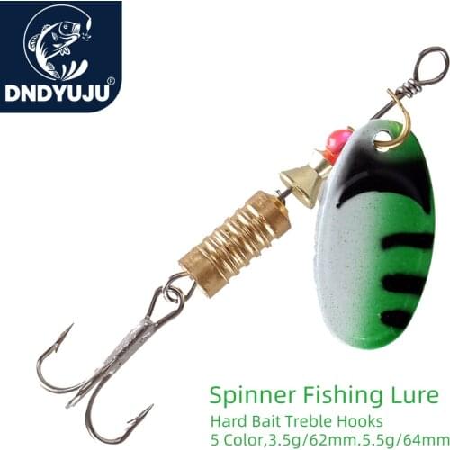 DNDYUJU 5pcs Spinner Spoon Metal Bait Fishing Lure 3.5g 5.5g Sequin Artificial Wobbler Fishing Bait With Strong Treble Hook Lure