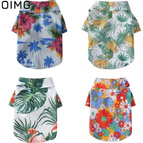 OIMG Gentleman Dog T-shirts 2021 Fashion Small Dogs Clothes For Dogs Shirts Schnauzer Chihuahua Beach Holiday Pets Cats Clothing