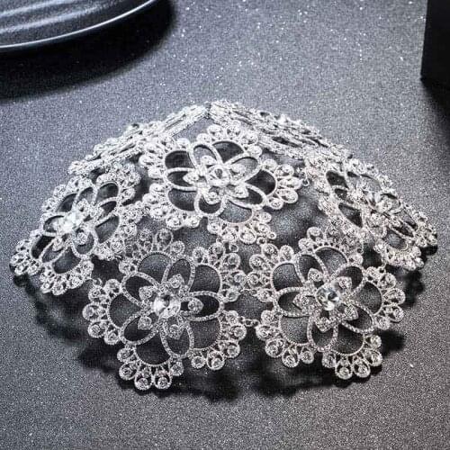 Hot Crystal Flower Hat Veils Hairband Headpiece Pearl Rhinestone Bridal Headdress Wedding Hair Accessories For Bride Jewelry SL