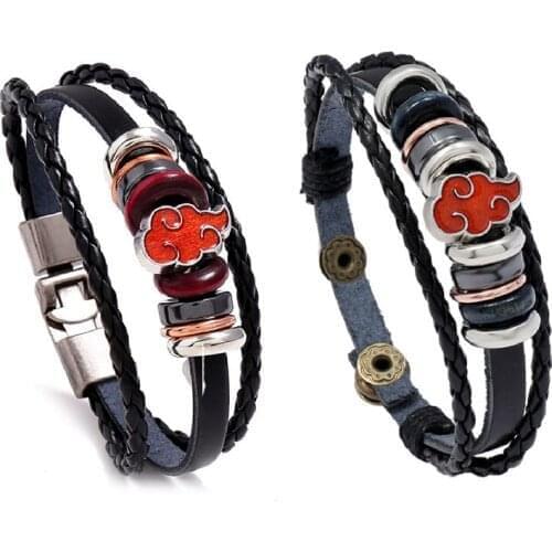 Handmade Boho Leather Bracelets for Men Auspicious Clouds Charm Wrap Bracelet Wood Beads Charm Hand Jewelry Wrisband Accessories