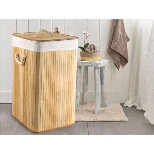 Fancy Foldable Laundry Basket 35x35x60 Cm Beige