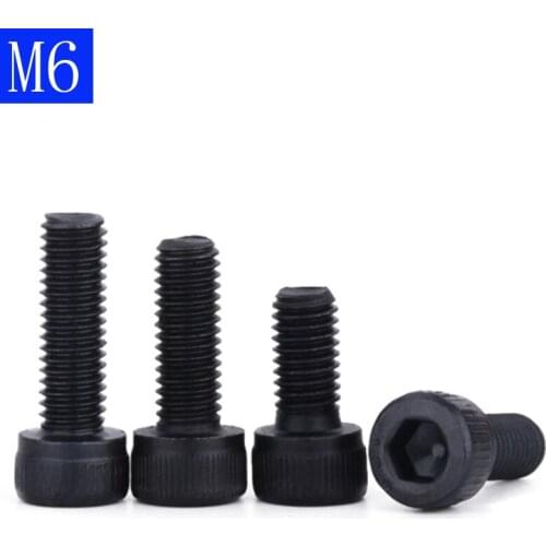 M6 - 1.0 6mm Black 12.9 Grade Alloy Steel Allen Hex Socket Cap Head Screw DIN 912 Bolts