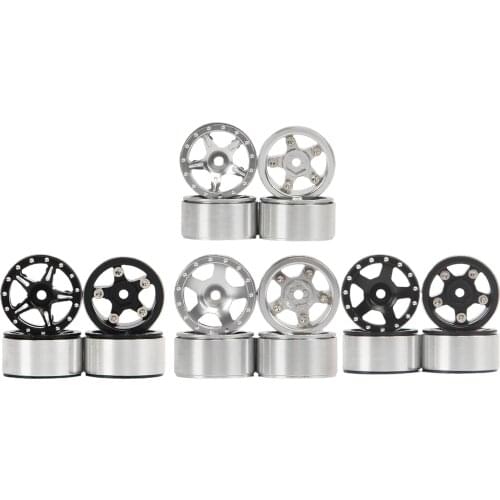 4Pieces RC Car Metal Wheel Rim for SCX24 Xi Mi Jimny 1:24 RC Rock Crawler Car Spare Parts Accessories Replacement