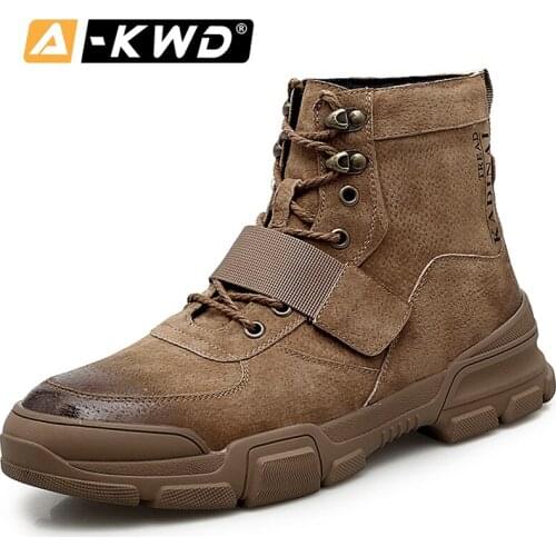 Fashion Men Shoe Winter Waterproof Men Boot Ourdoor Casual Mens Work Boots High Tops Sneakers Man Work Shoes Mmen leather boots