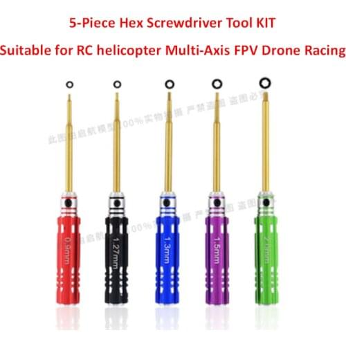 5PCS/1Set Hex Screwdriver Set 0.9/1.27/1.3/1.5/2.0mm for RC Helicopter Drone FPV