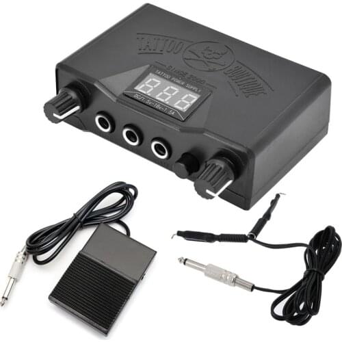Tattoo Power Kits Professional Tattoo Power Supply Digital LCD Tattoo Foot Pedal Tattoo Clip Cords With Cord Plug for Tattoo