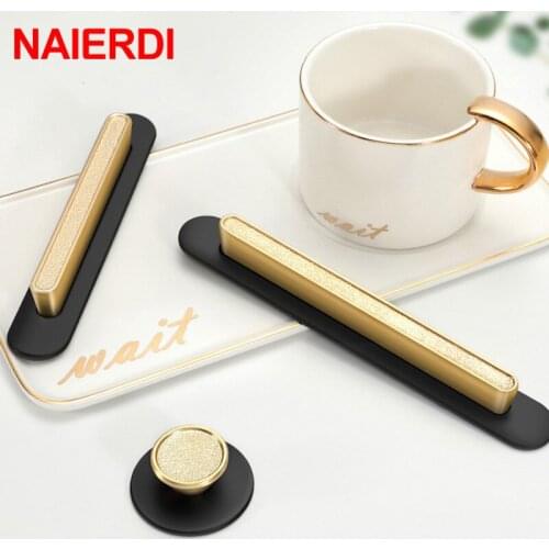NAIERDI 10PCS Fashion Decoration Gold Black Cabinet Knobs and Handles Dresser Knobs Pulls Hat Bag Hanging Hook Furniture Handles