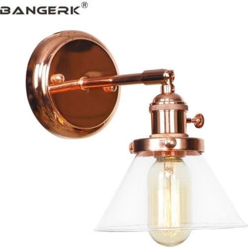 Retro Industrial Wall Lamp Loft Decor Sconce LED Edison Wall Lights Iron Glass Switch Bedside Wall Light Home Lighting Wandlamp