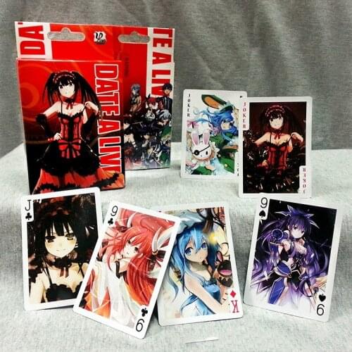 NEW COS DATE A LIVE poker Model DATE A LIVE Surrounding Cards Cartoon Playing Card family Desktop games poker Gift