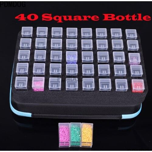 The latest high quality 40 square bottle diamond painting cross stitch accessories tool box container diamond storage bag box em
