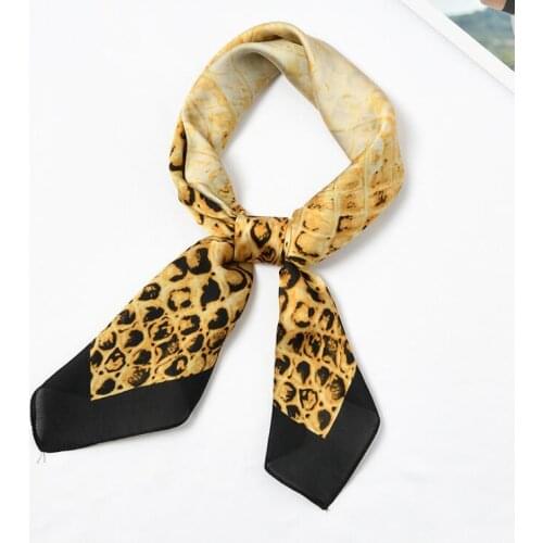 Yishine New 70x70cm Women Multifunction Polyester Silk Scarf Snake Design Printed Satin Small Square Wraps Scarves Shawl Shawls
