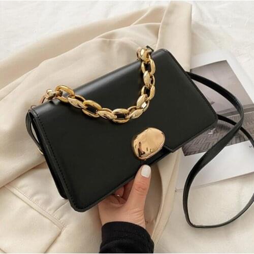 New Simple Crossbody Bags For Women Chain Strap Shoulder Bag Brand Designer Handbags PU Leather Female Messenger Bags