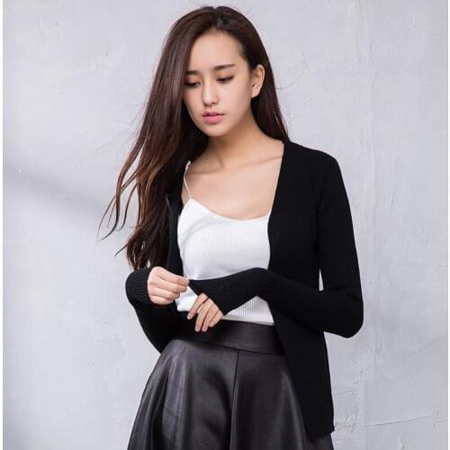 New Autumn Sweater Women black Cardigan Knitted Sweater Cashmere Coat Female Casual Woman Cardigans Tops LX1971
