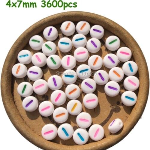 Bead Colorful Alphabet Bead Letter Round Beads 4x7mm 3600pcs Acrylic Beads Flat Round Beads Accessories for DIY Jewelry Making