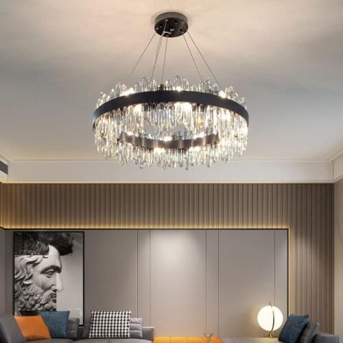 Post Modern Luxury Chandelier Black Crystal Lamp Home American Lamp 2021 New Bedroom Living Room Lighting