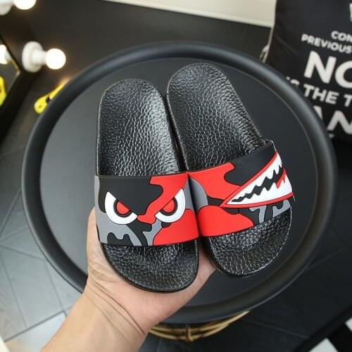1-16Y Kids Cartoon Shark Indoor Slippers Toddler Boys Girls Summer Home Flip Flops Children Bedroom Shoes Beach Wear Slipper New