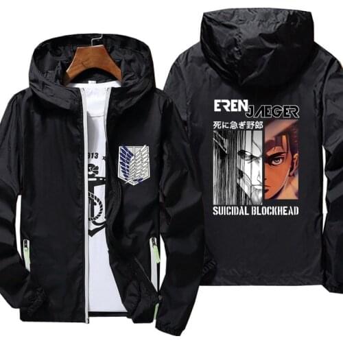 Pop Attack On Titan Reflective strip Waterproof Sun Protection Clothing Rain Jacket Men Women Fishing Quick Dry Skin Windbreaker
