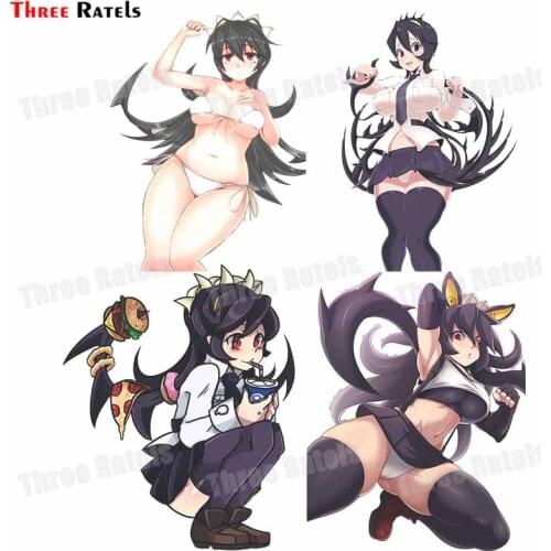 Three Ratels F726 Filia And Samson Skullgirls Car Bumper Window Stickers Repair Decal Vinyl Wrap Motorcycle Sunscreen Decor
