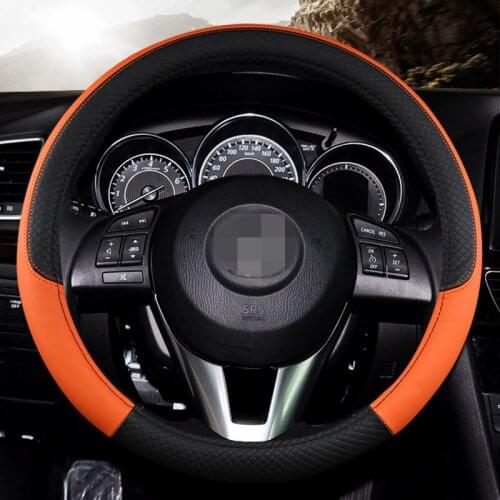 Universal PU Leather Steering-wheel Cover car accessories interior decoration Universal 15 Inch Car Steering Cover