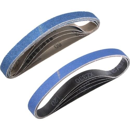 Uxcell 10pcs 3/4-inch X 21-inch Sanding Belt Zirconia Sand Belts marks on Wood Plastic Fiberglass and Both Ferrous Metal