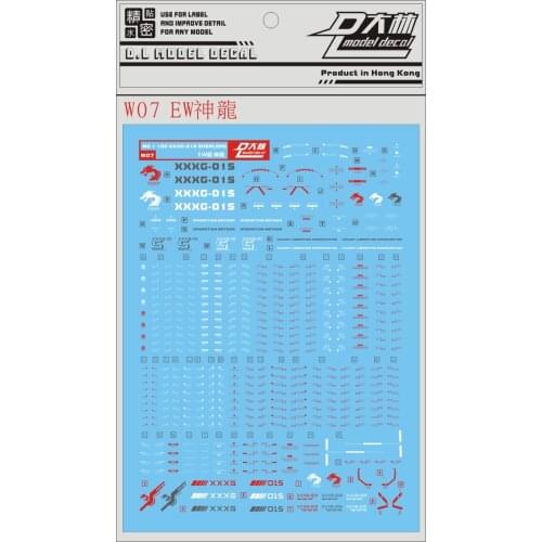 W07 DLMG 1/100 Shenlong EW Gundam Water sticker Decal Action Figure Assemble Model Toys