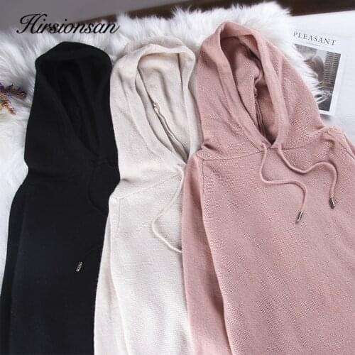 Hirsionsan Casual Knitted Pullover Women Autumn Winter Warm Jumper Chic Solid Long Sleeve Loose Basic Korean Female Sweater Top