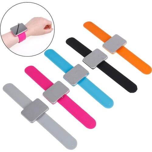5 Colors Adjustable Magnetic Bobby Pin Bracelet Self Adhesive Wrist Band Magnetic Plate For Salon Hairstyling Clip Clamp Holder