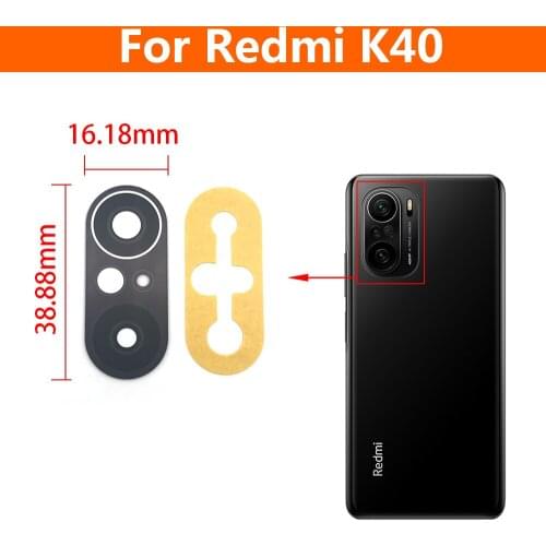 10Pcs/Lot, Rear Back Camera Glass Lens Cover For Redmi K40 With Adhesive Sticker
