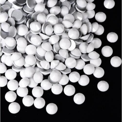 1440pcs SS6 To SS30 Porcelain white Non Hot Fix Rhinestones Flatback стразы Strass Nail Rhinestones For Nail Art Decorations A38