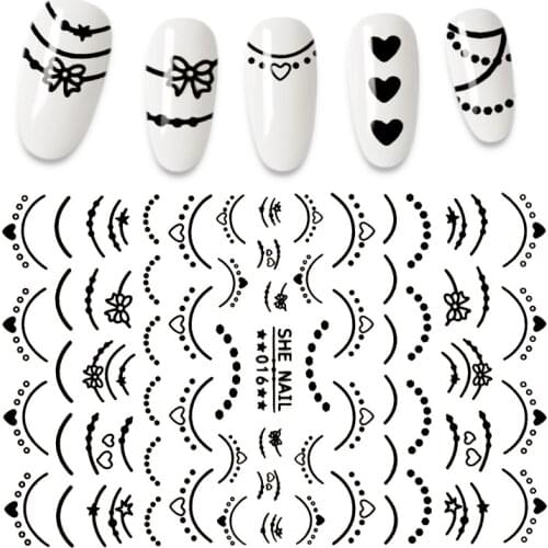 3d English characters Love Geometry Nails Art Sticker Self-Adhesive Manicure Decal