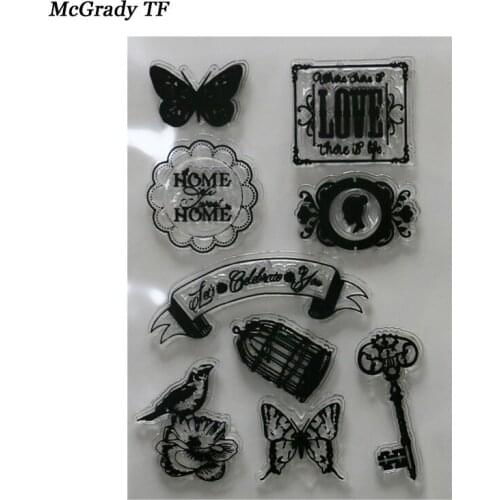 Butterfly Shape Standard Stamp Transparent Silicone Stamp/Seal For DIY Scrapbooking/Photo Album Decorative Clear Standard Stamp