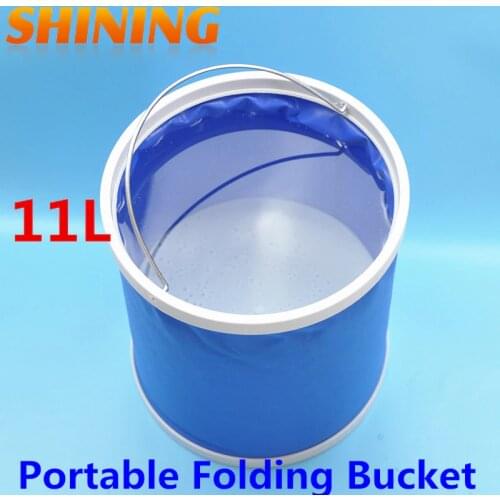 Free Shipping 11L Portable Folding Foldable Bucket Pail, Washing Bucket, Bucket For Fishing,Hiking Camping, Car Washing