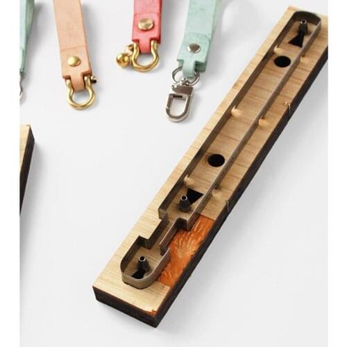 Keychain StripsTemplate Wooden Punching Die Cutting Mould Keychain Wristhand Leather Mold Jewelry Making Art Crafts Tool X4YA