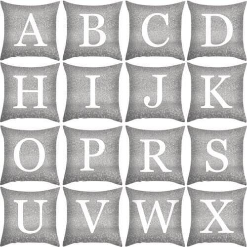 Black and White 45*45cm Letter Pillow Case Pillow Cushion Cover Throw Pillows Sofa Living Room Cushions English Alphabet Gift