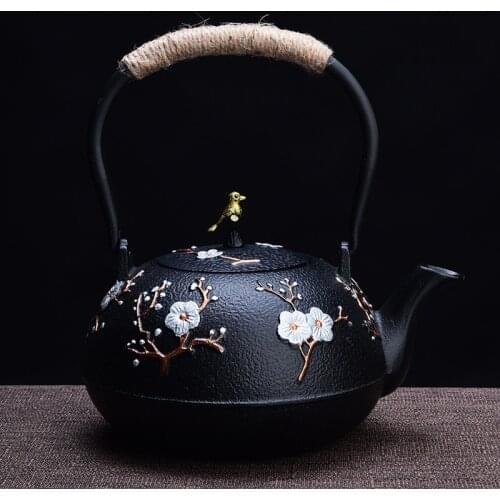 Iron pot cast iron brewing tea iron pot pig iron pot household health care iron pot teapot tea set