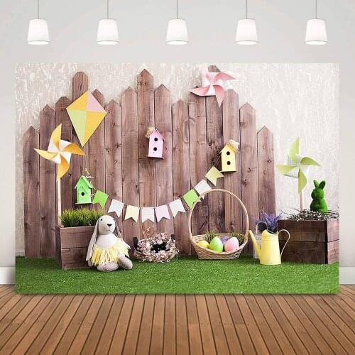 Easter Backdrop Spring Easter Eggs Rabbit Farm Themed Background Newborn Little Bunny Birthday Portrait Photography Photo Shoot