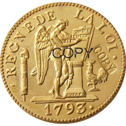 France A Set Of(1793A 1793D 1793W) 3pcs 24LIVRES Gold Plated Copy Coins