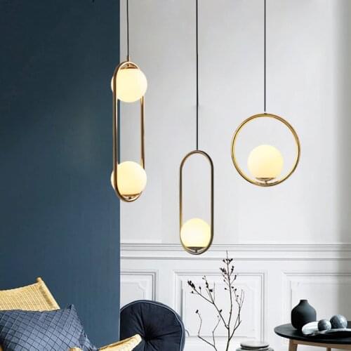 Postmodern Creative Oval Design Led Pendant light Art Loft Brass Dining Room Coffee Shop Bar Bedside Decro Lights Fixtures
