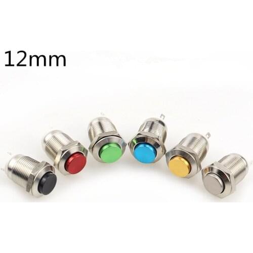 12mm high head metal button small start switch self-reset transformation oxidation head color waterproof switch