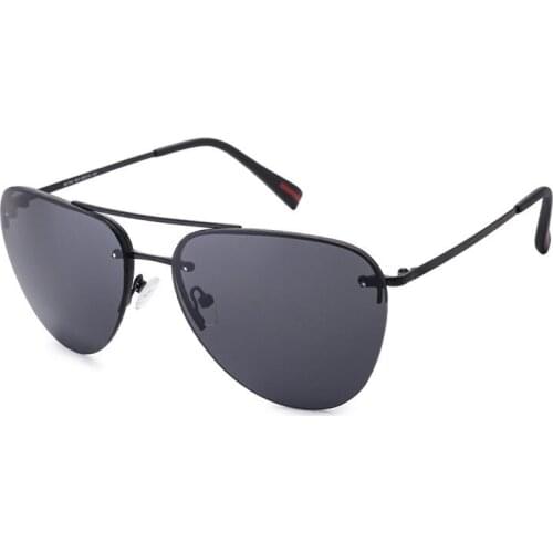 Rimless Sunglasses for Men Driving Eyewear Black Sun Glasses Man Retro Anti Glare Gradient Aviation Shape