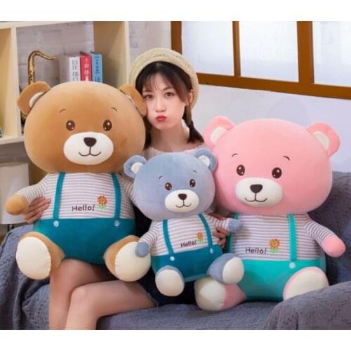 New toy cartoon bear hello plush toy lovely teddy bear soft doll throw pillow,birthday gift b0522