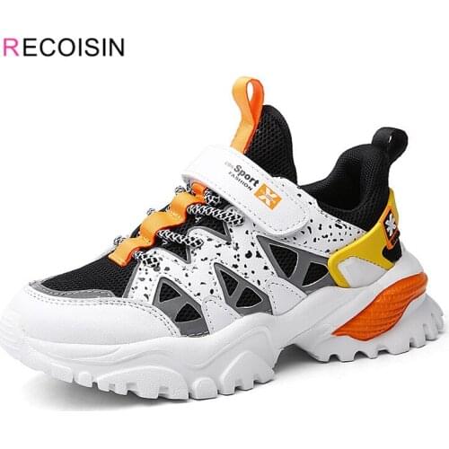RECOISIN New 2020 Autumn Kids Sports Shoes For Boys Breathable Mesh Sneakers Boys Fashion Casual Children Shoes Chaussure Enfant